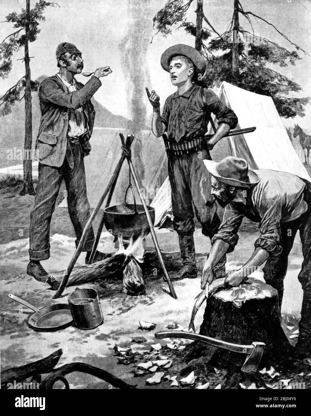 Un touriste dans le Wild West 1891. - - exploration Amérique du Nord un touriste dans le Wild West 1891 Banque D'Images