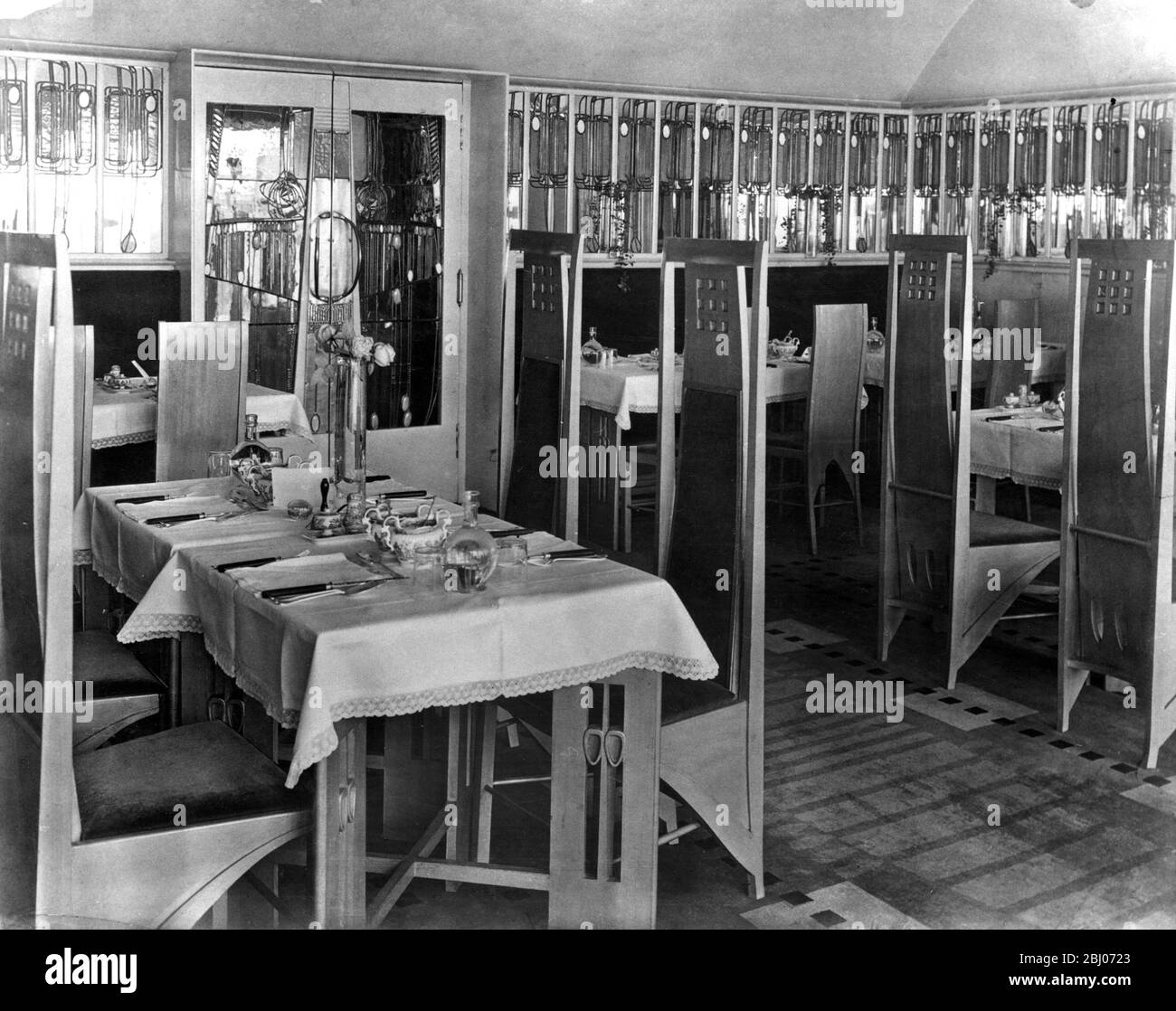 Salles de thé Willow à Glasgow, de style art déco Banque D'Images