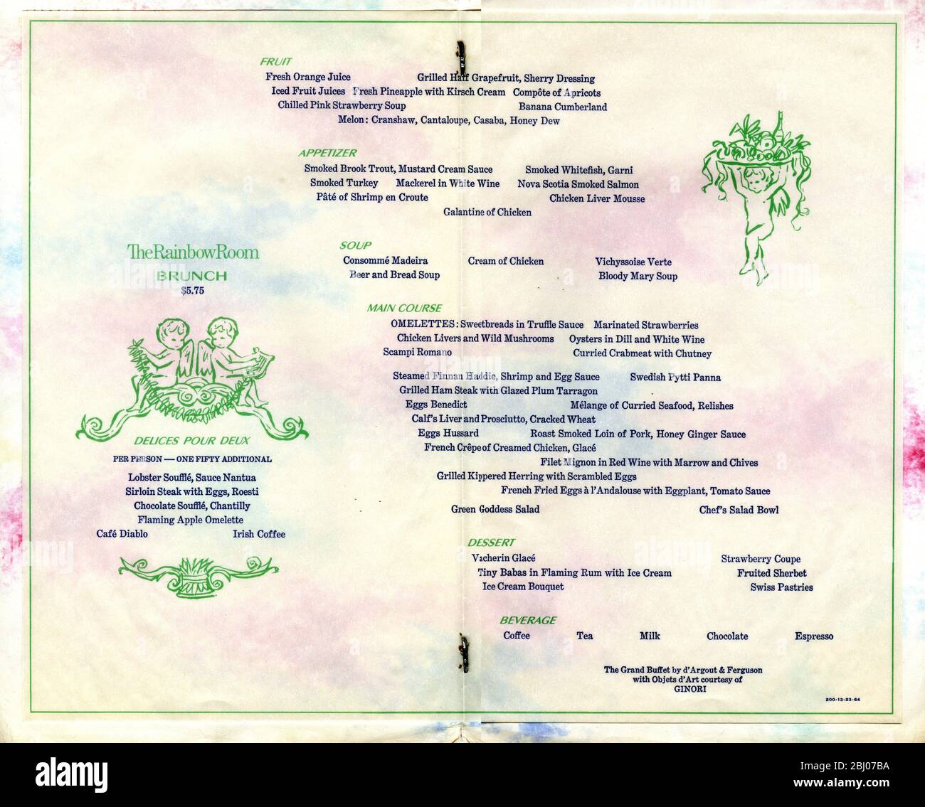 Carrier Collection of menus - The Rainbow Room - 30 Rockefeller Plaza, New York, États-Unis Banque D'Images