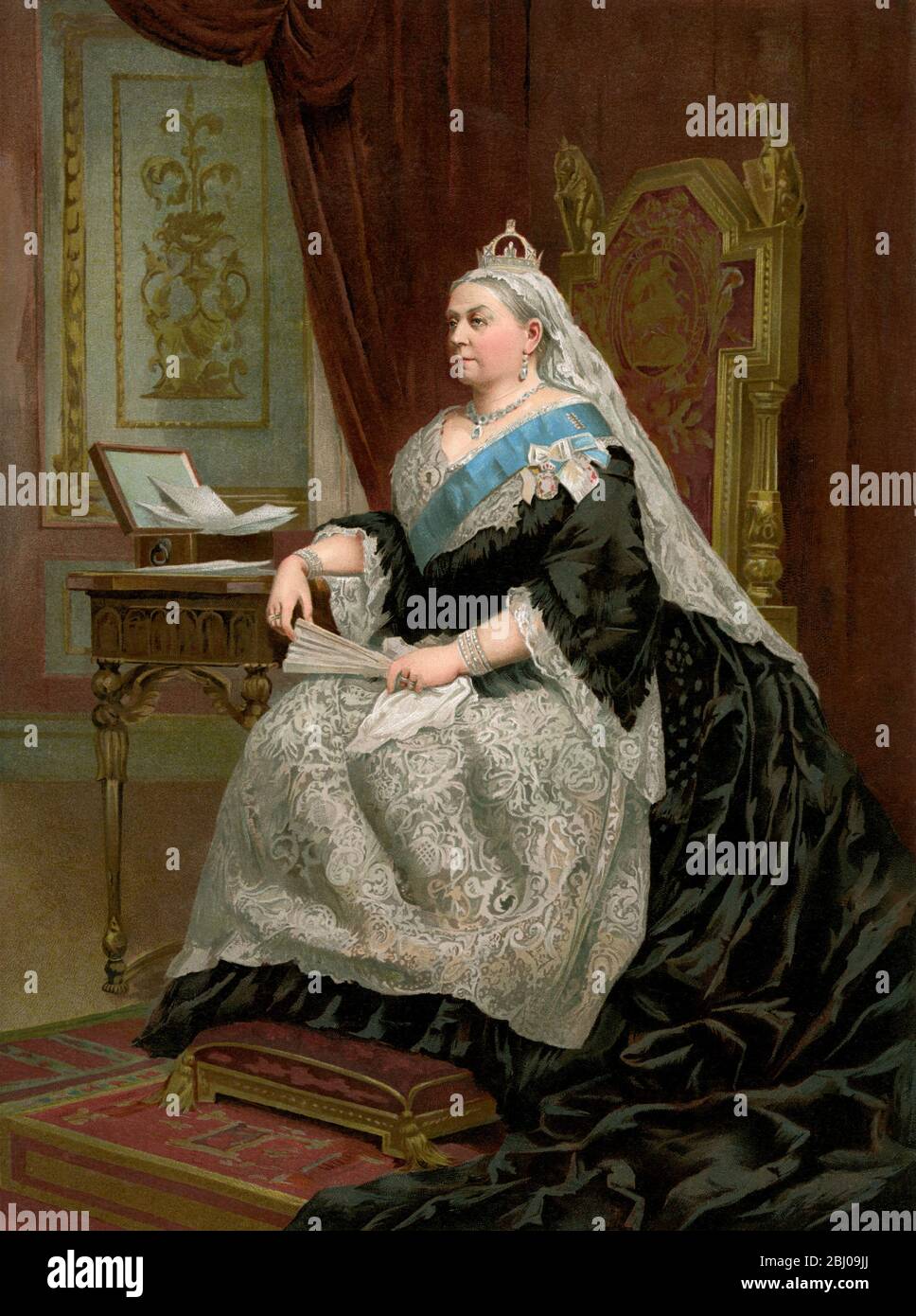Queen Victoria, 1887 - de nombreux aliments sont nommés d'après la reine Victoria, y compris les prunes Victoria et l'éponge Victoria. Banque D'Images