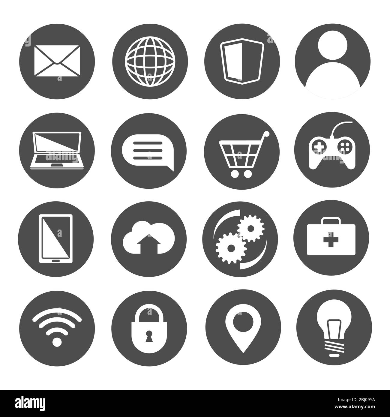 Ensemble d'icônes de contour universelles pour Internet et les plates-formes mobiles Illustration de Vecteur
