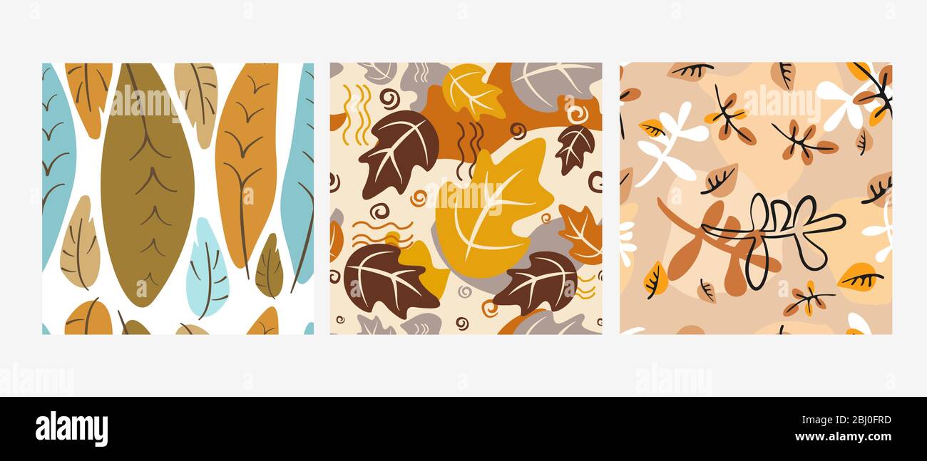 Une collection de 3 motifs faits dans un style minimaliste naturel Illustration de Vecteur