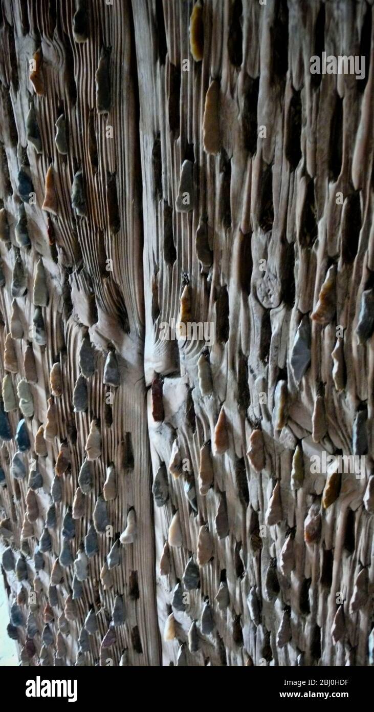 Un traîneau à battage, utilisé dans les pays de la Méditerranée orientale depuis les temps bibliques jusqu'au XXe siècle, une caractéristique ancienne de Meditera Banque D'Images