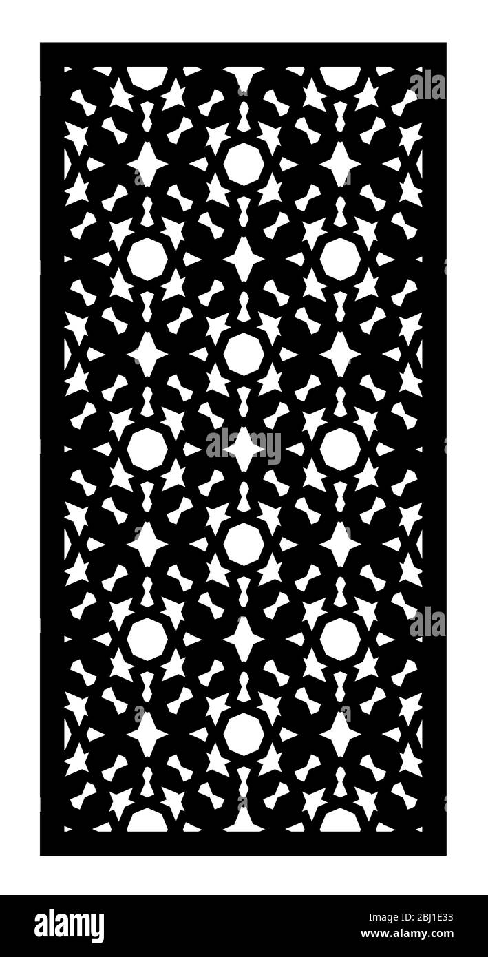 Panneau vectoriel décoratif pour découpe au laser. Modèle pour cloison intérieure de style arabesque. Illustration de Vecteur Panneau vectoriel décoratif pour découpe au laser. Modèle pour cloison intérieure de style arabesque. Illustration de Vecteur