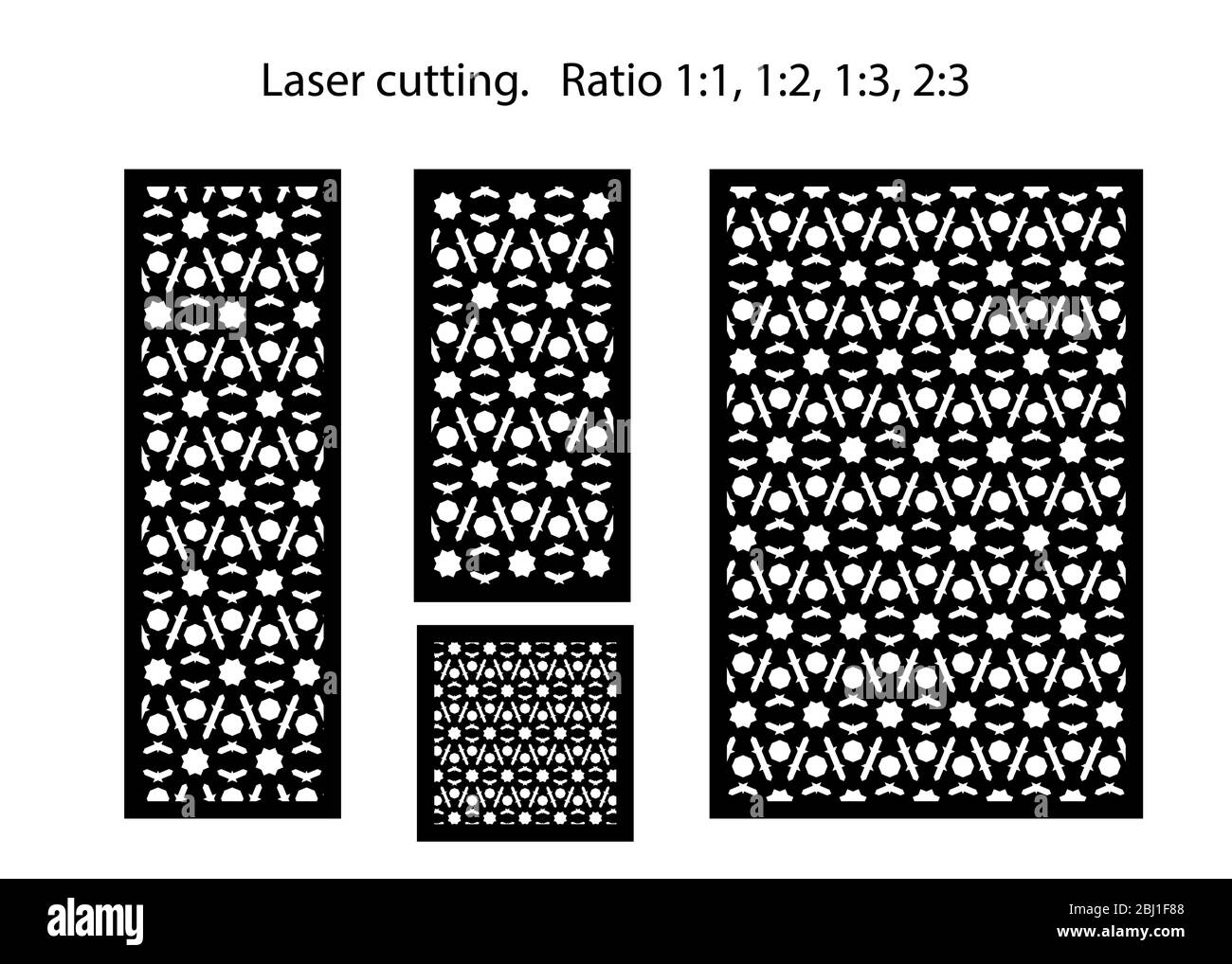 Modèles déviants de la salle. Jeu de panneaux vectoriels décoratifs pour la découpe au laser. Modèle pour cloison intérieure de style arabesque Illustration de Vecteur