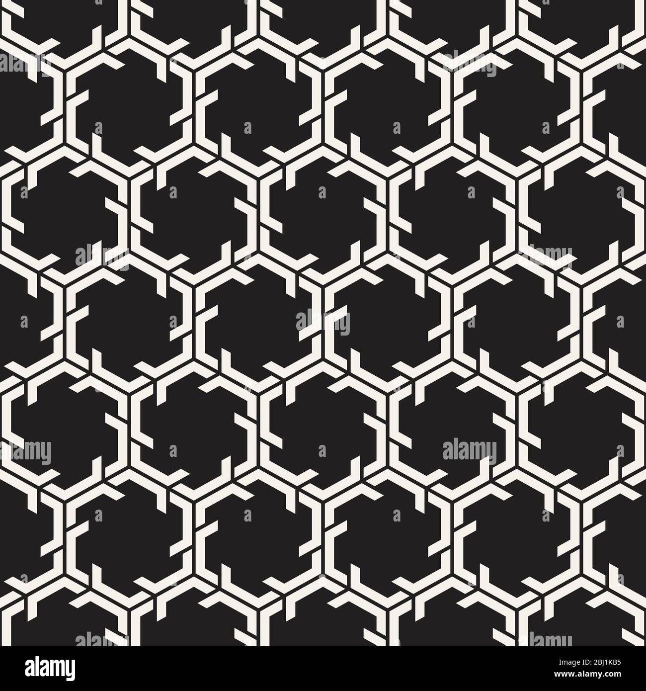 Motif mosaïque lignes vectorielles sans couture. Moderne et élégante texture abstraite. Répétition d'un treillis hexagonal géométrique. Illustration de Vecteur