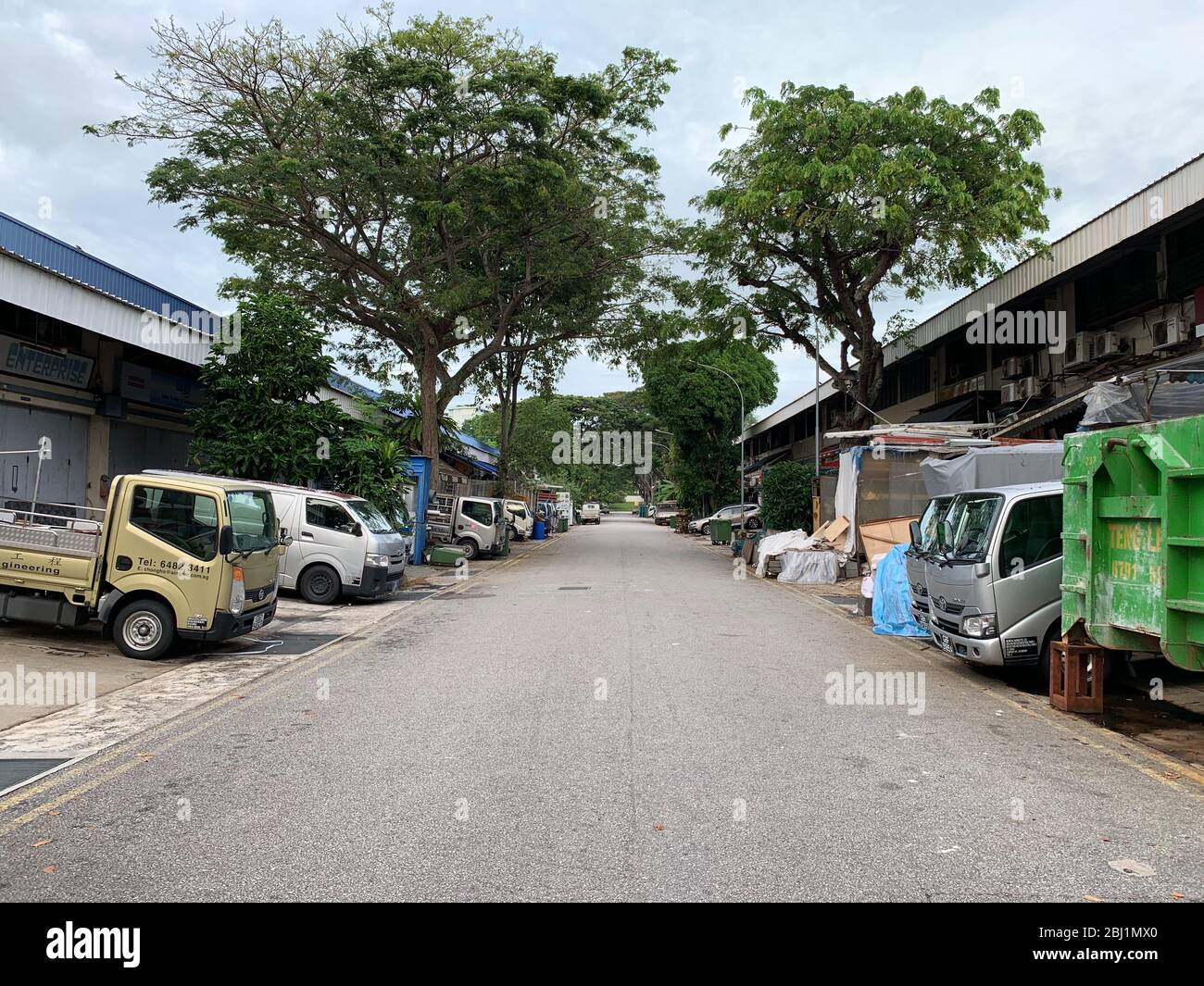 Singapour. 28 avril 2020. La plupart des ateliers ont été fermés au parc industriel Ang Mo Kio 2 à Singapour le 28 avril 2020 pour empêcher la propagation du coronavirus nouveau COVID-19. Crédit: AFLO Co. Ltd./Alay Live News Banque D'Images