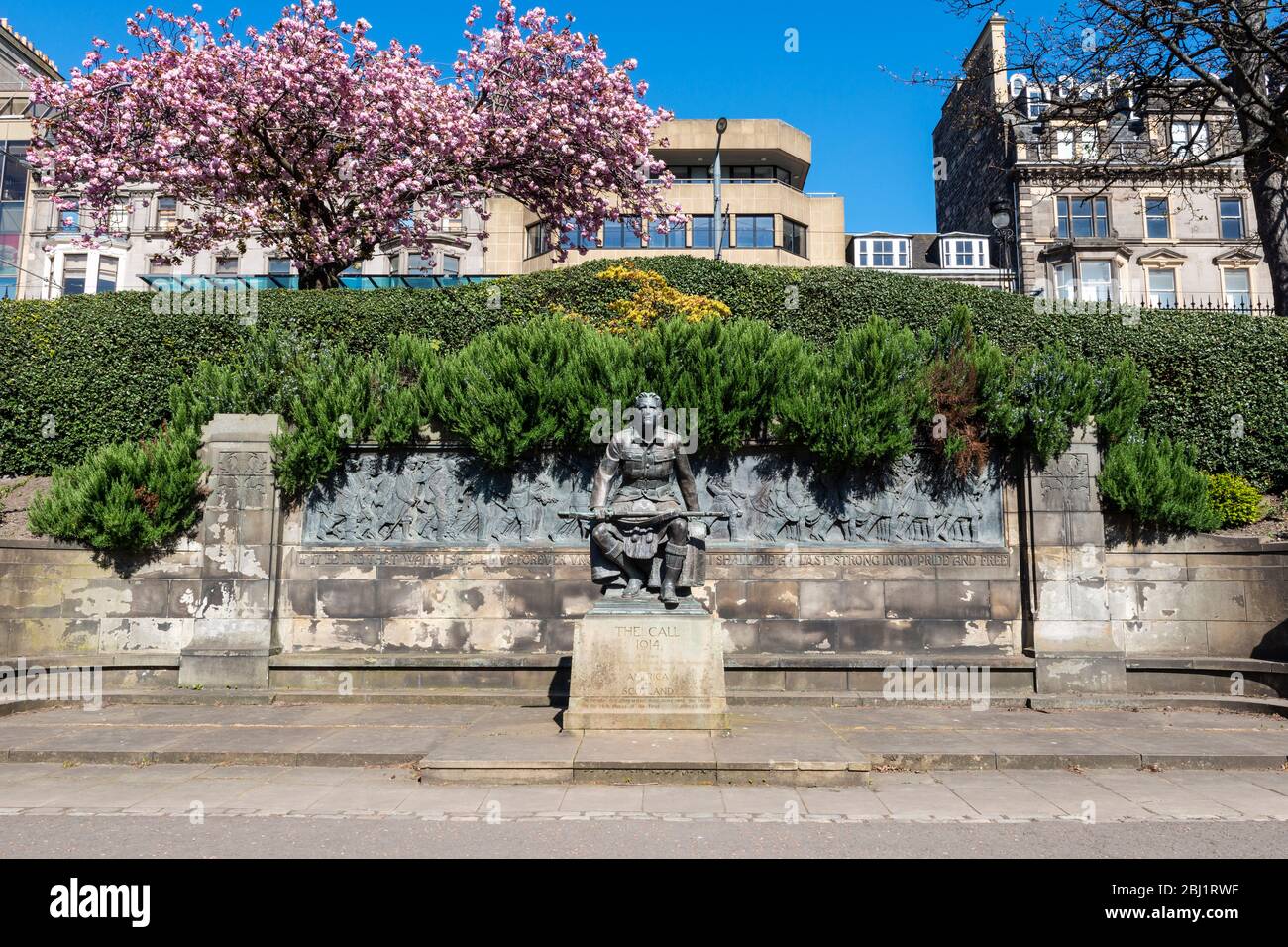 The Call 1914 - Mémorial de guerre Écosse-américain dans les jardins de West Princes Street, Édimbourg, Écosse, Royaume-Uni Banque D'Images