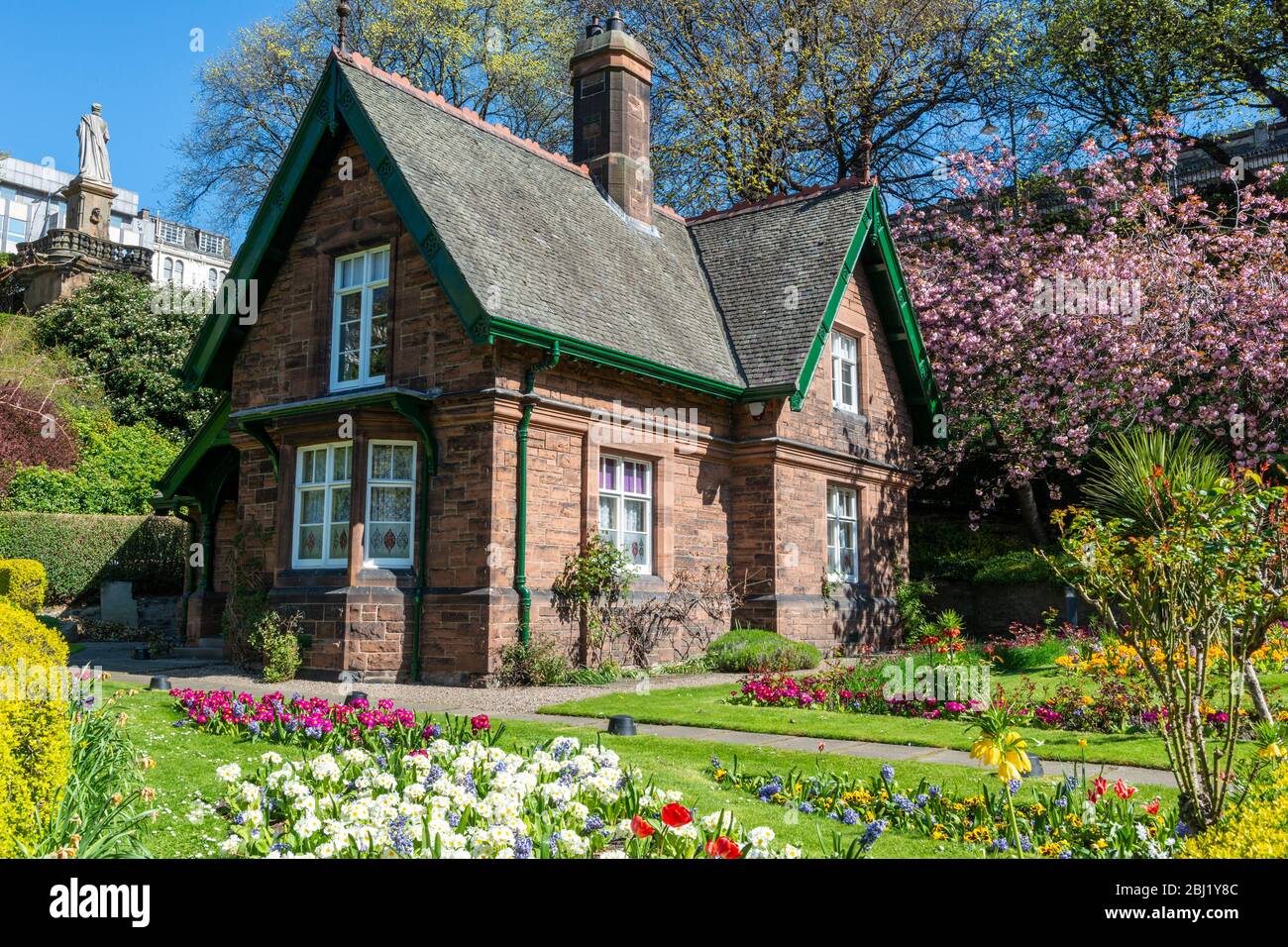 The Gardener's Cottage in West Princes Street Gardens, Édimbourg, Écosse, Royaume-Uni Banque D'Images