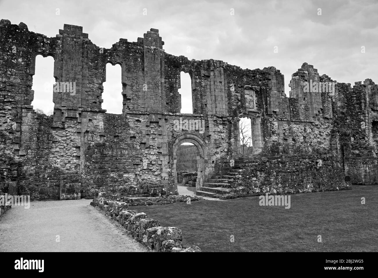 À l'intérieur de l'infirmerie à l'abbaye de Rievaulx North Yorkshire Banque D'Images