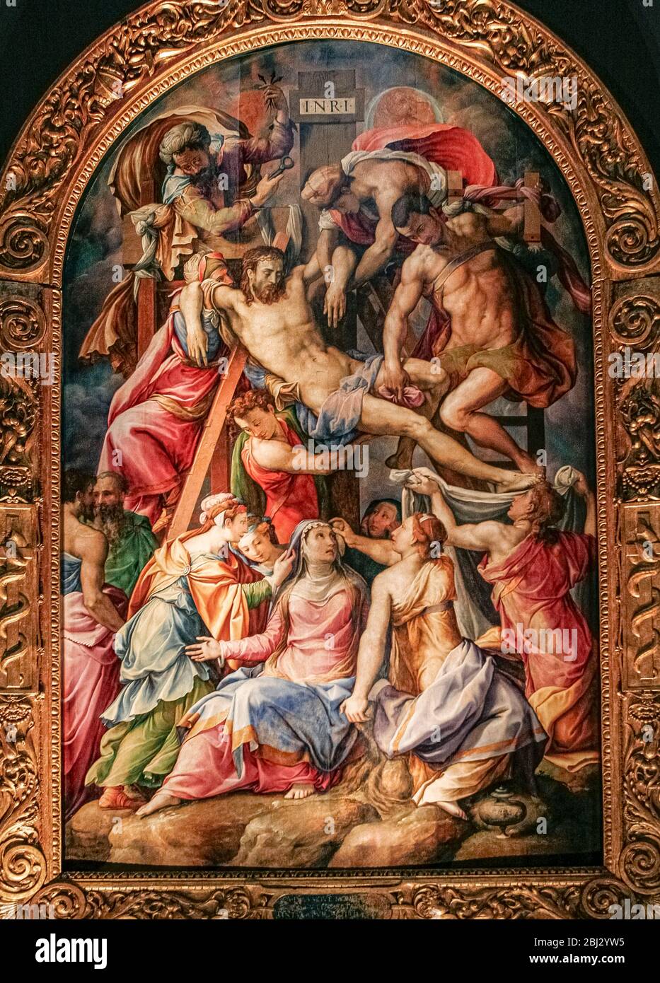 Italie Toscane - Florence - Opéra Musée Santa Croce - la déposition de la croix, par Alessandro Allori Banque D'Images