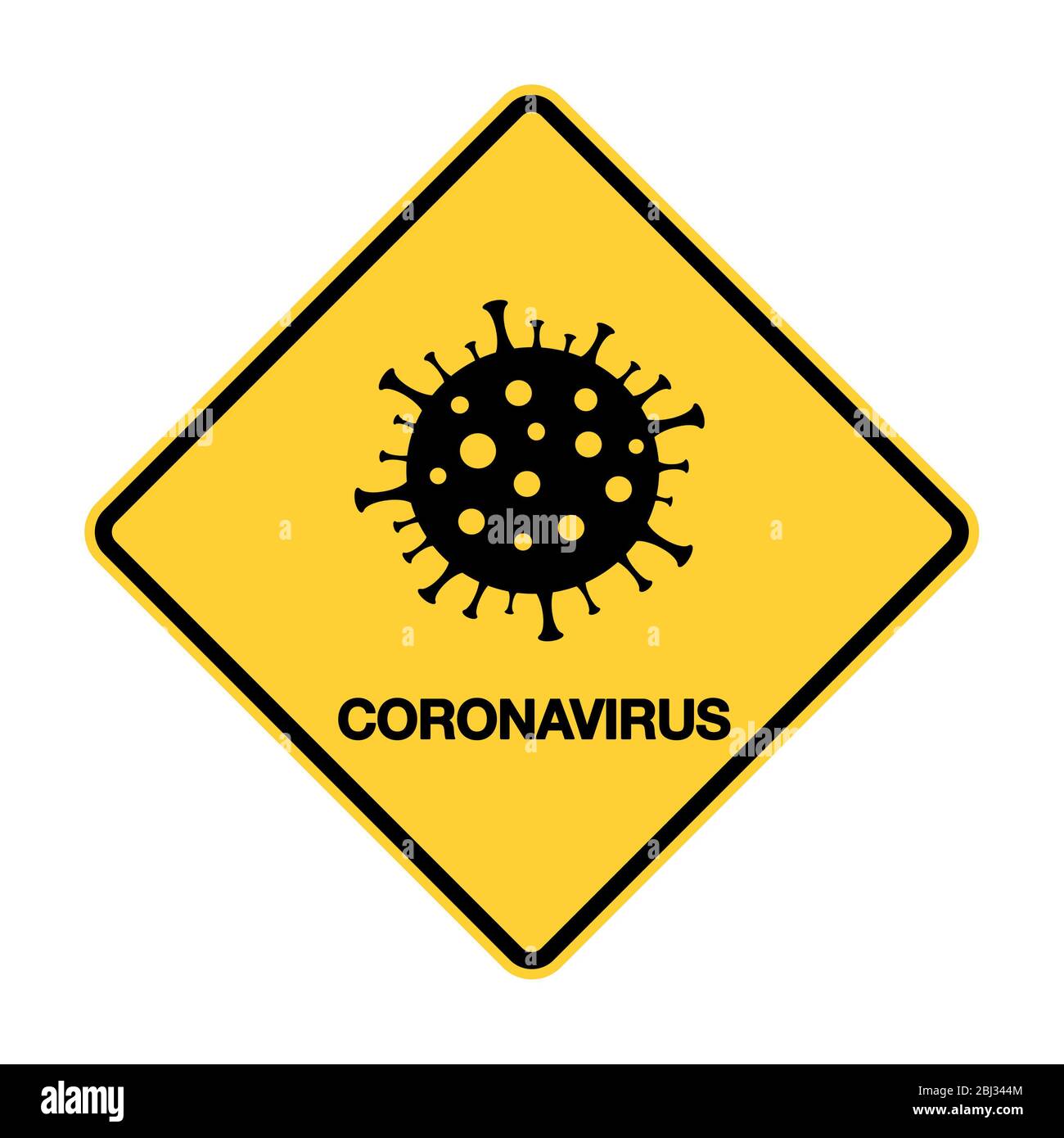 Signe d'avertissement de coronavirus. Concept médical d'épidémie de pandémie. Banque D'Images