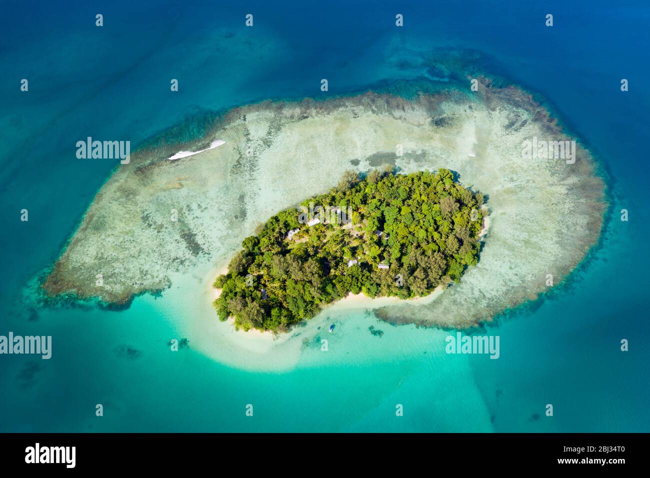 Vue aérienne de Lissenung Island, New Ireland, Papouasie Nouvelle Guinée Banque D'Images