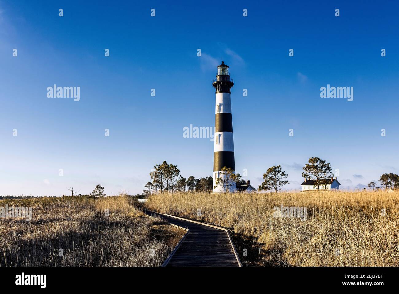 Phare de l'île Bodie au Cap Hatteras. Banque D'Images
