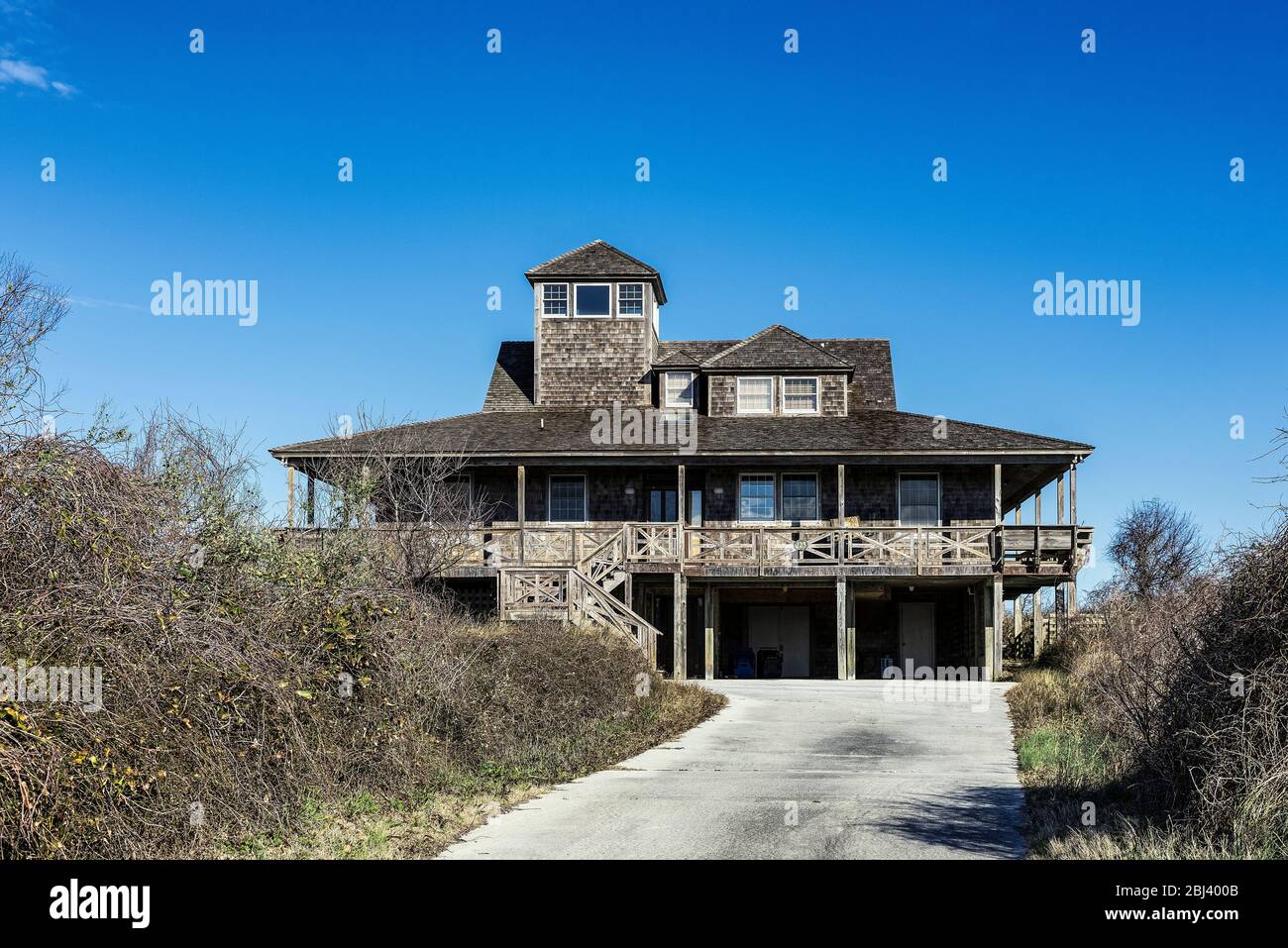 Maison de plage rustique à Kitty Hawk. Banque D'Images