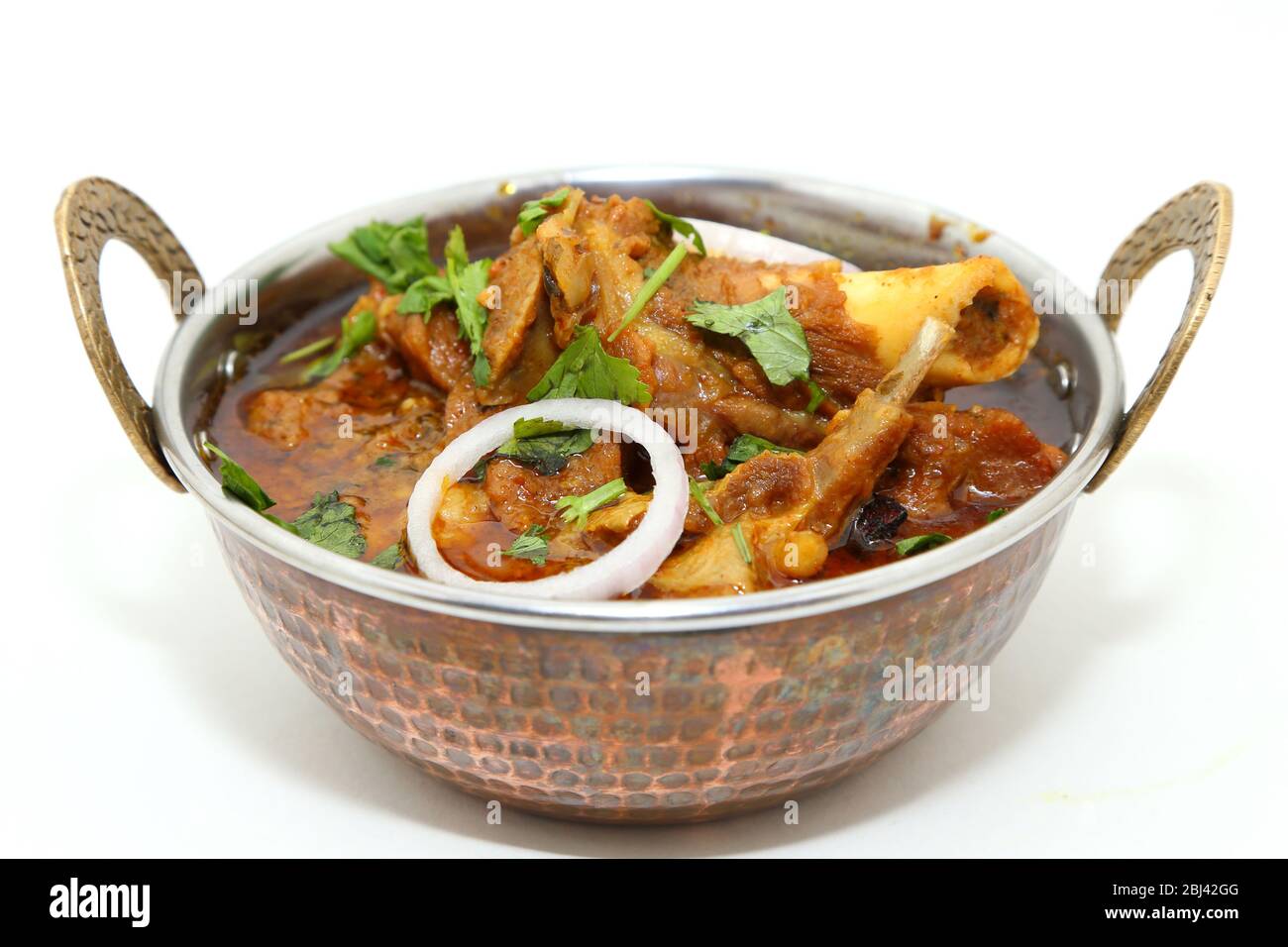 Plat de viande ou curry de mouton indien Banque D'Images