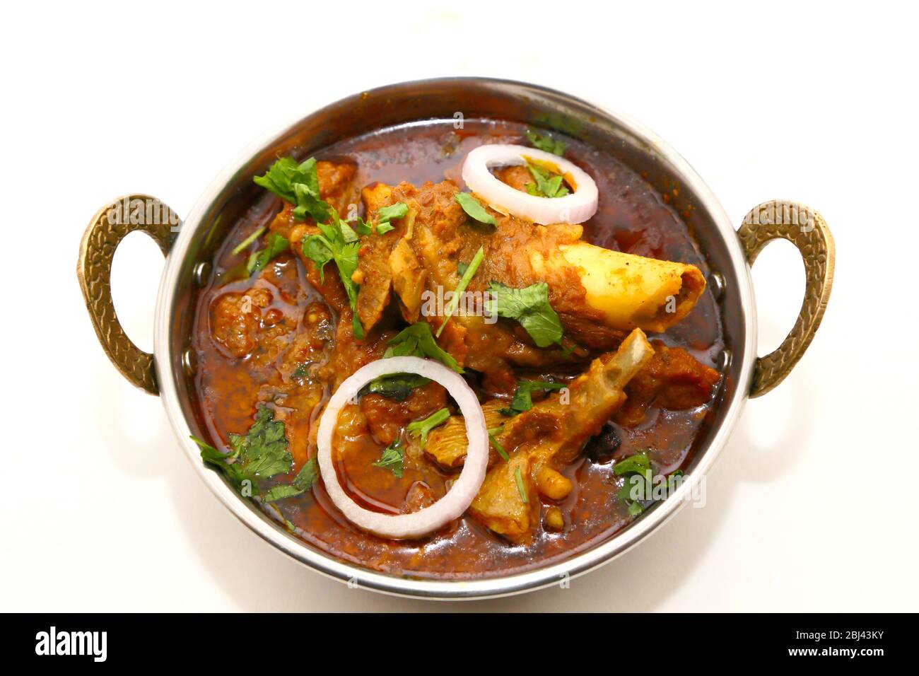 Plat de viande ou curry de mouton indien Banque D'Images