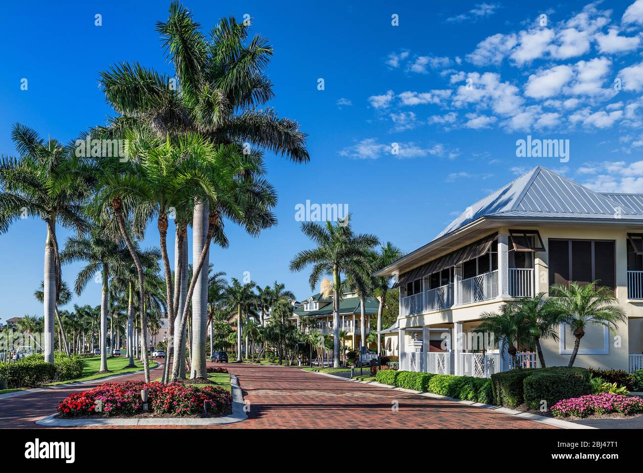 Maisons de vacances haut de gamme sur Barefoot Beach Road à Bonita Springs en Floride. Banque D'Images