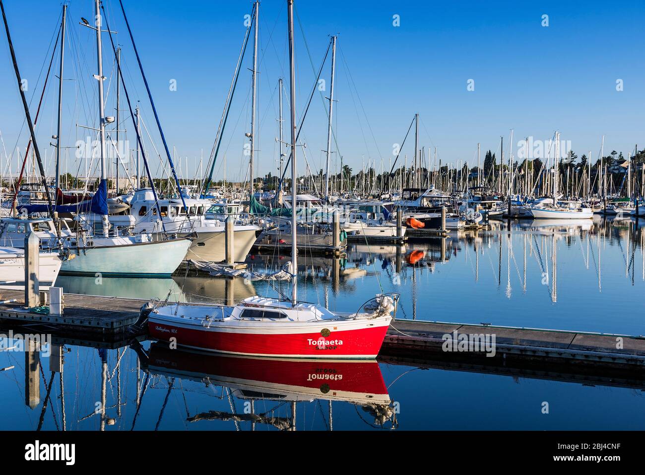 Bateaux dans le port de Squalicum. Banque D'Images