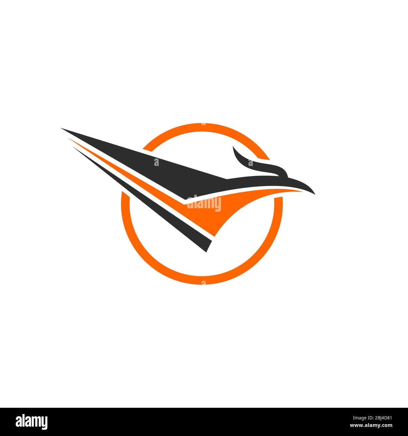 Modèle de concept de logo oiseau express, aigle rapide, logo d'entreprise abstrait, isolé sur fond blanc. Illustration de Vecteur