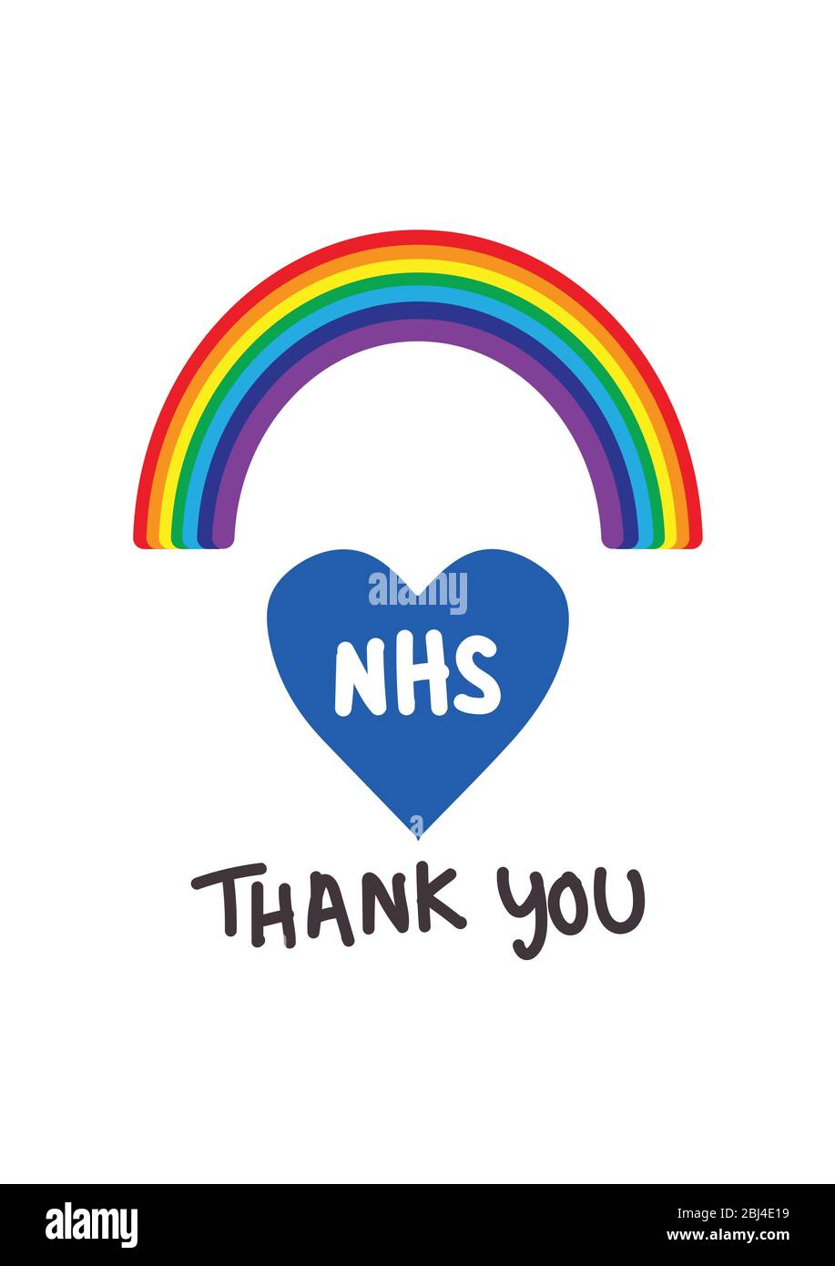 Merci NHS Rainbow Vector au cours de la pandémie de coronavirus de 2020 Illustration de Vecteur