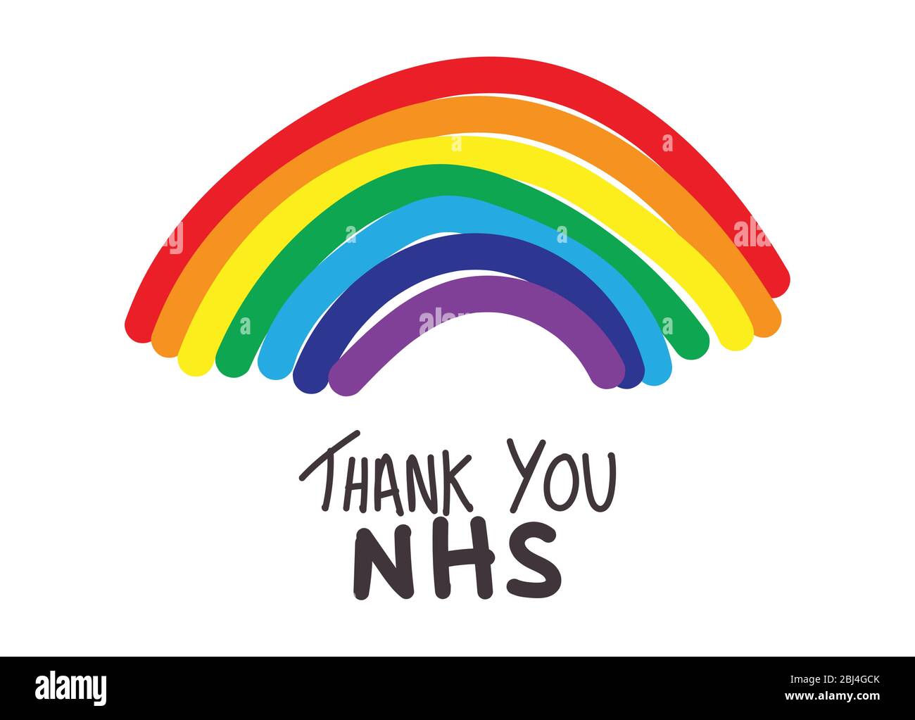 Merci NHS Rainbow Vector au cours de la pandémie de coronavirus de 2020 Illustration de Vecteur