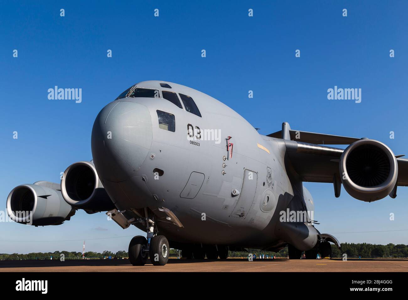 US Air Force C-17 Globemaster sur le sol. Banque D'Images