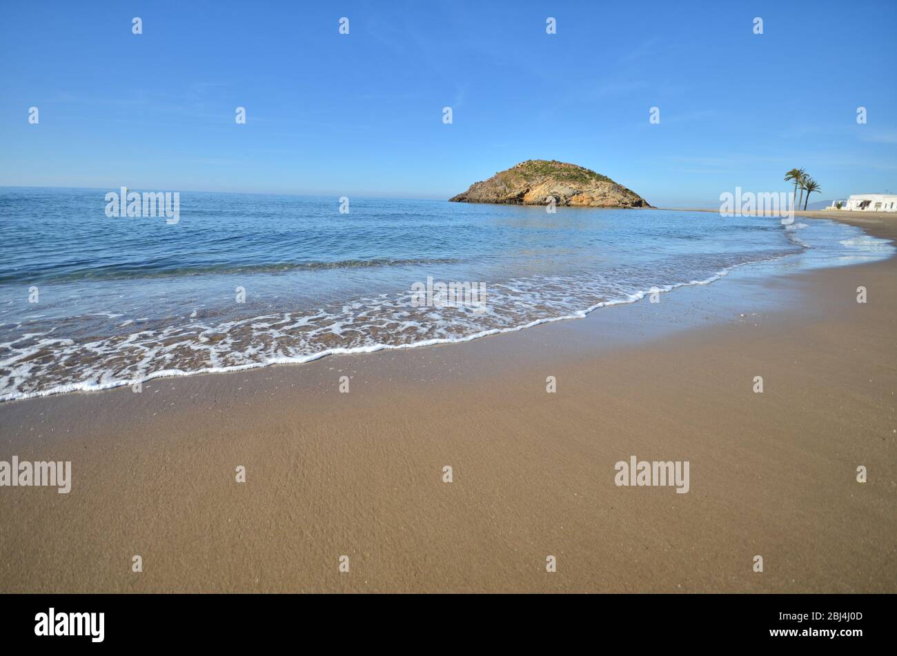 Playa de Nares le matin. Le long de la côte de Mazarrón. Murcie. Espagne. Banque D'Images