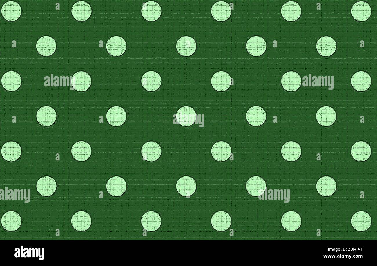 Motif sans couture avec points de polka vert menthe sur fond vert. Banque D'Images