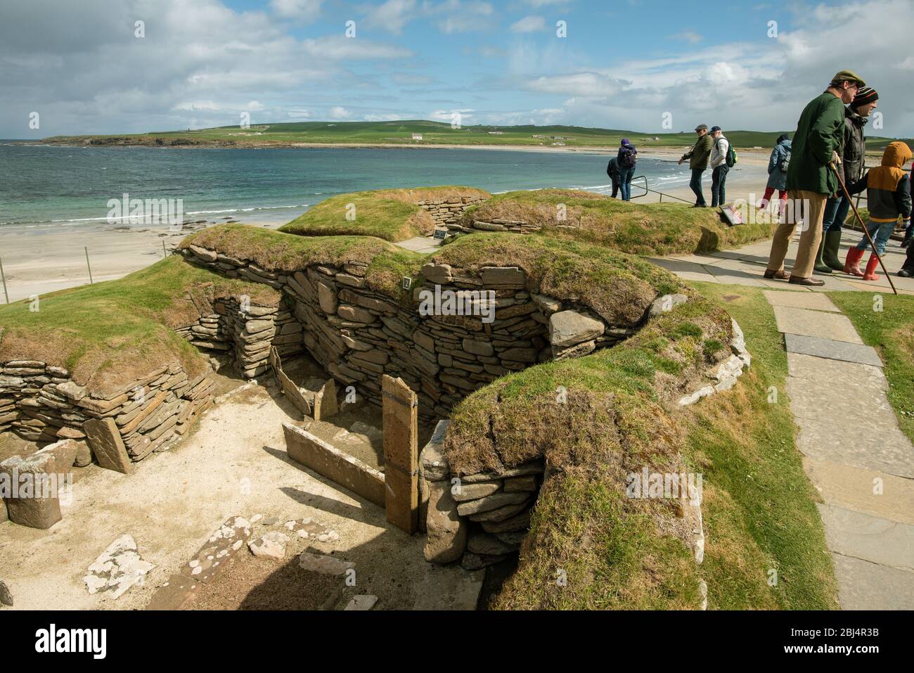 Skara Brae Sandwick Orkney âge néolithique site Baie de Skaill village site du patrimoine mondial de l'UNESCO Banque D'Images