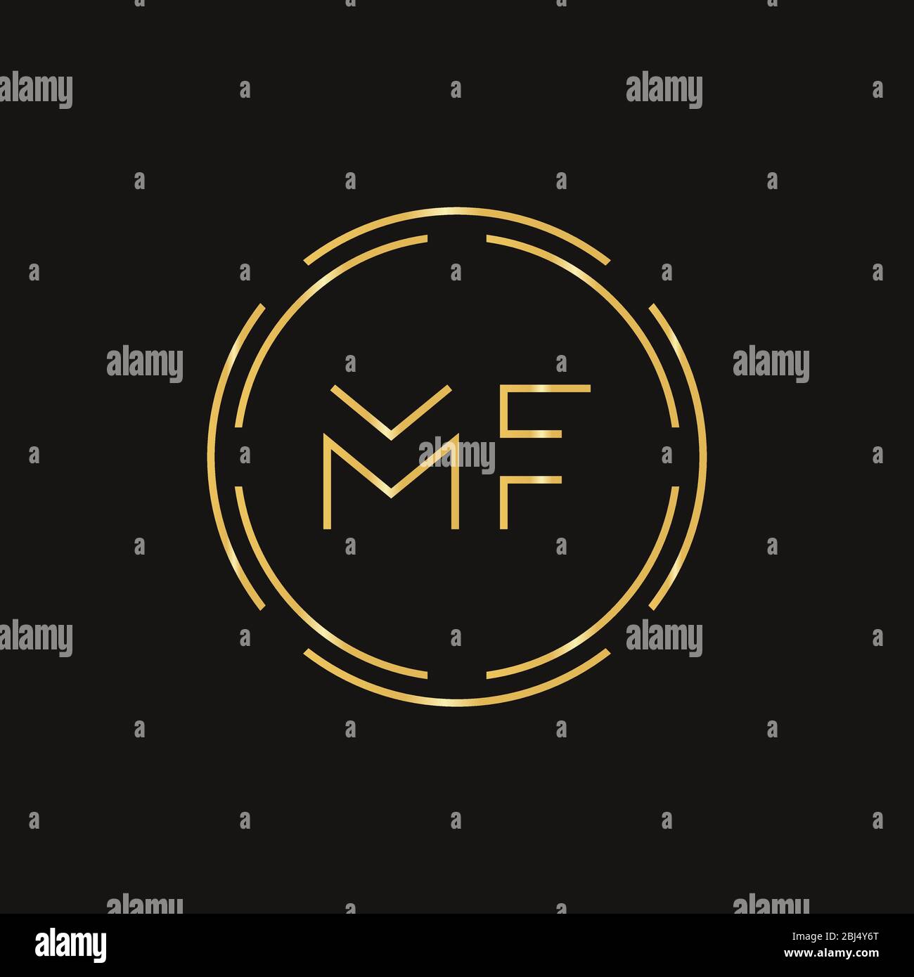 Premier vecteur de conception logo MF lettre modèle. Résumé Lettre de conception de logo MF Illustration de Vecteur