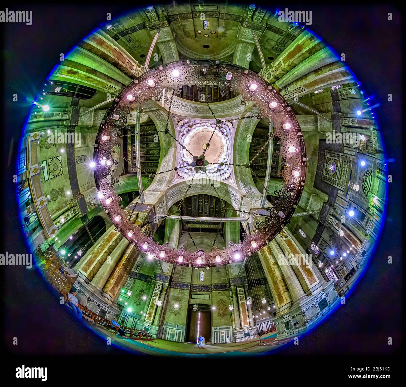 Vue sur le dôme de la Mosquée Al-Rifa'i au Caire Banque D'Images