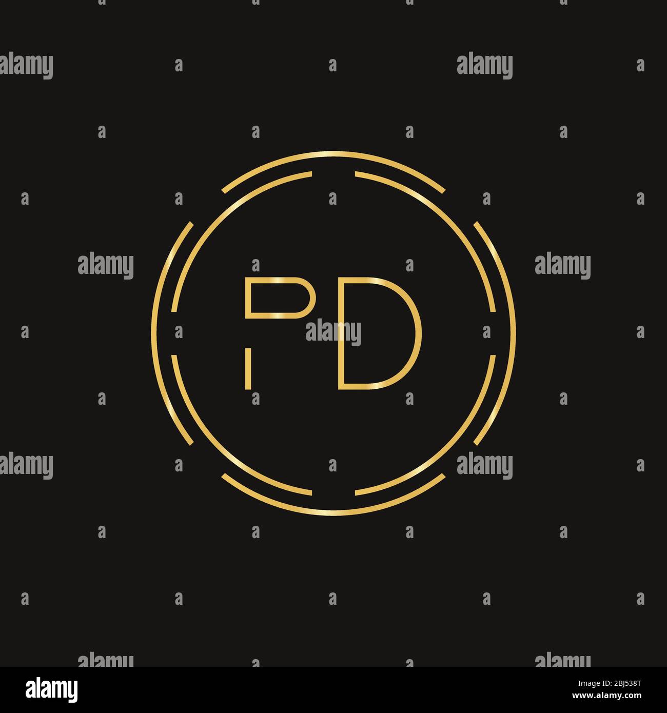 Lettre initiale PD Logo Design Vector Modèle. Lettre de PD Logo Design Illustration de Vecteur