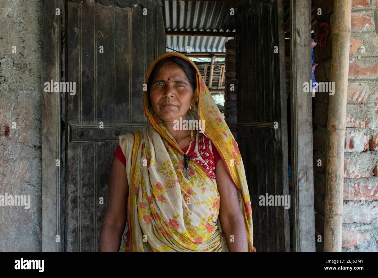 Portrait de la femme rurale, Inde Banque D'Images