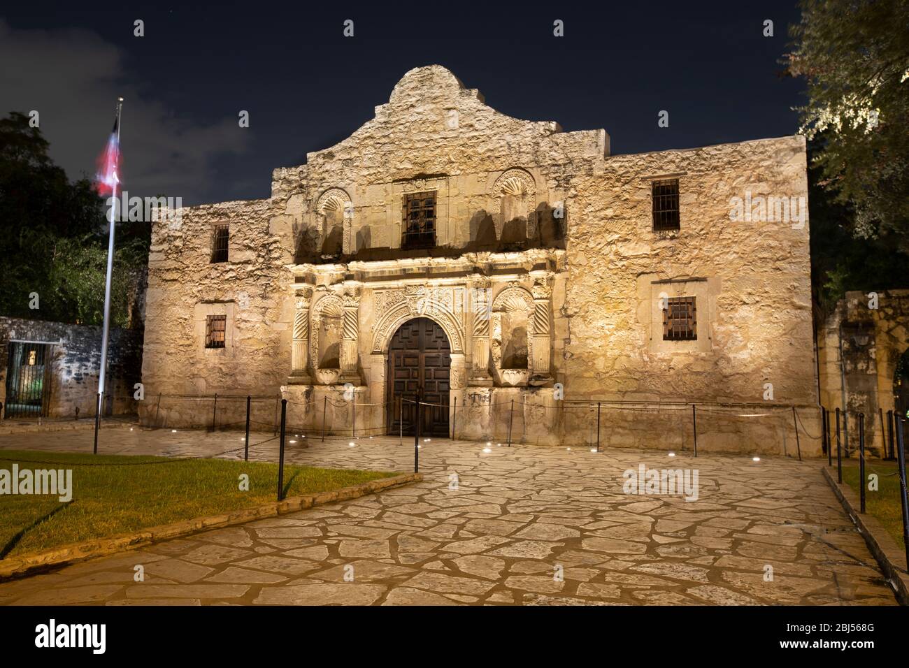 Vue extérieure du fort Alamo mission à San Antonio Texas USA Banque D'Images