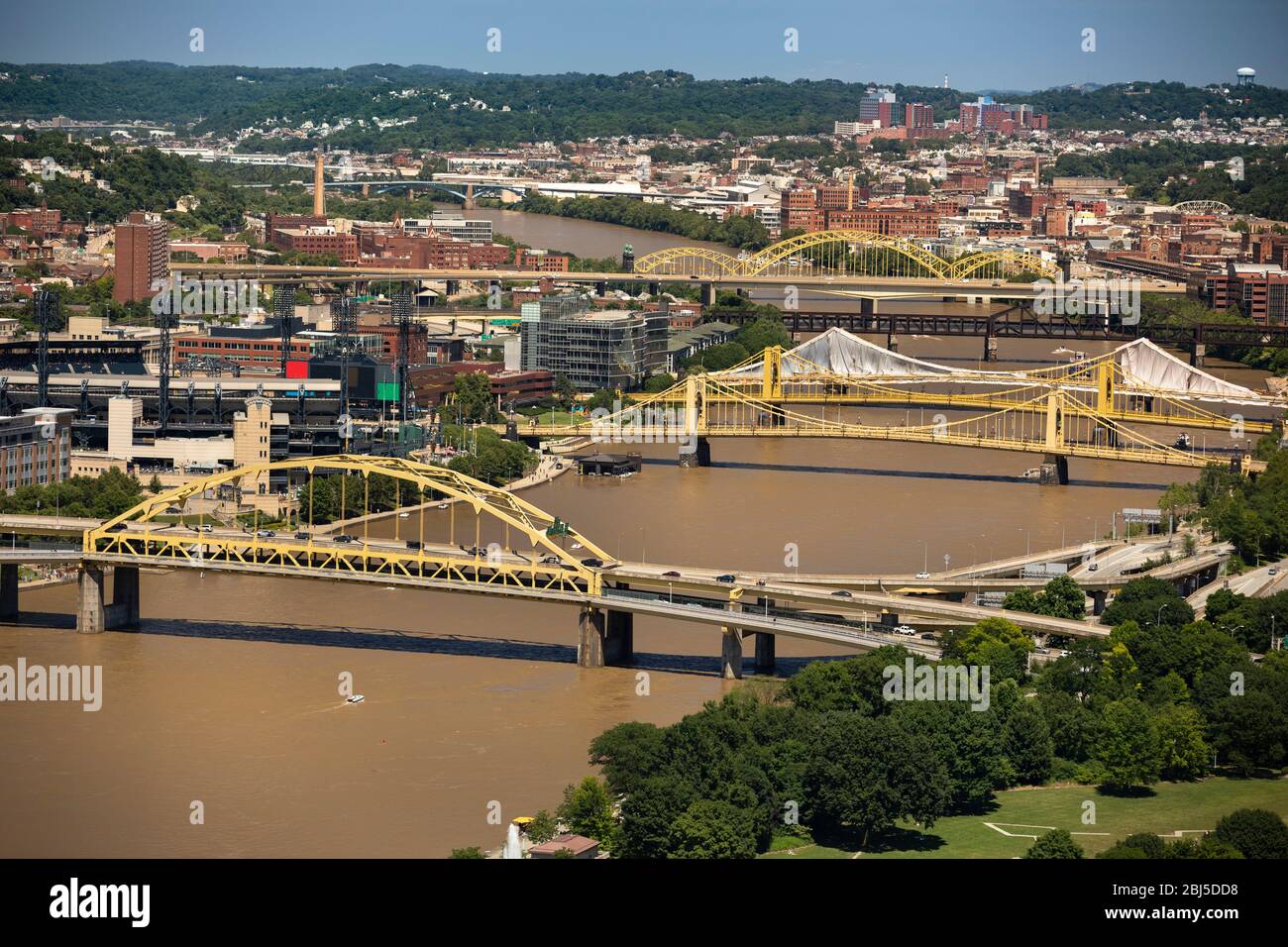Pont fort Pitt au-dessus de la rivière Monogahela Pittsburgh Pennsylvanie États-Unis Banque D'Images