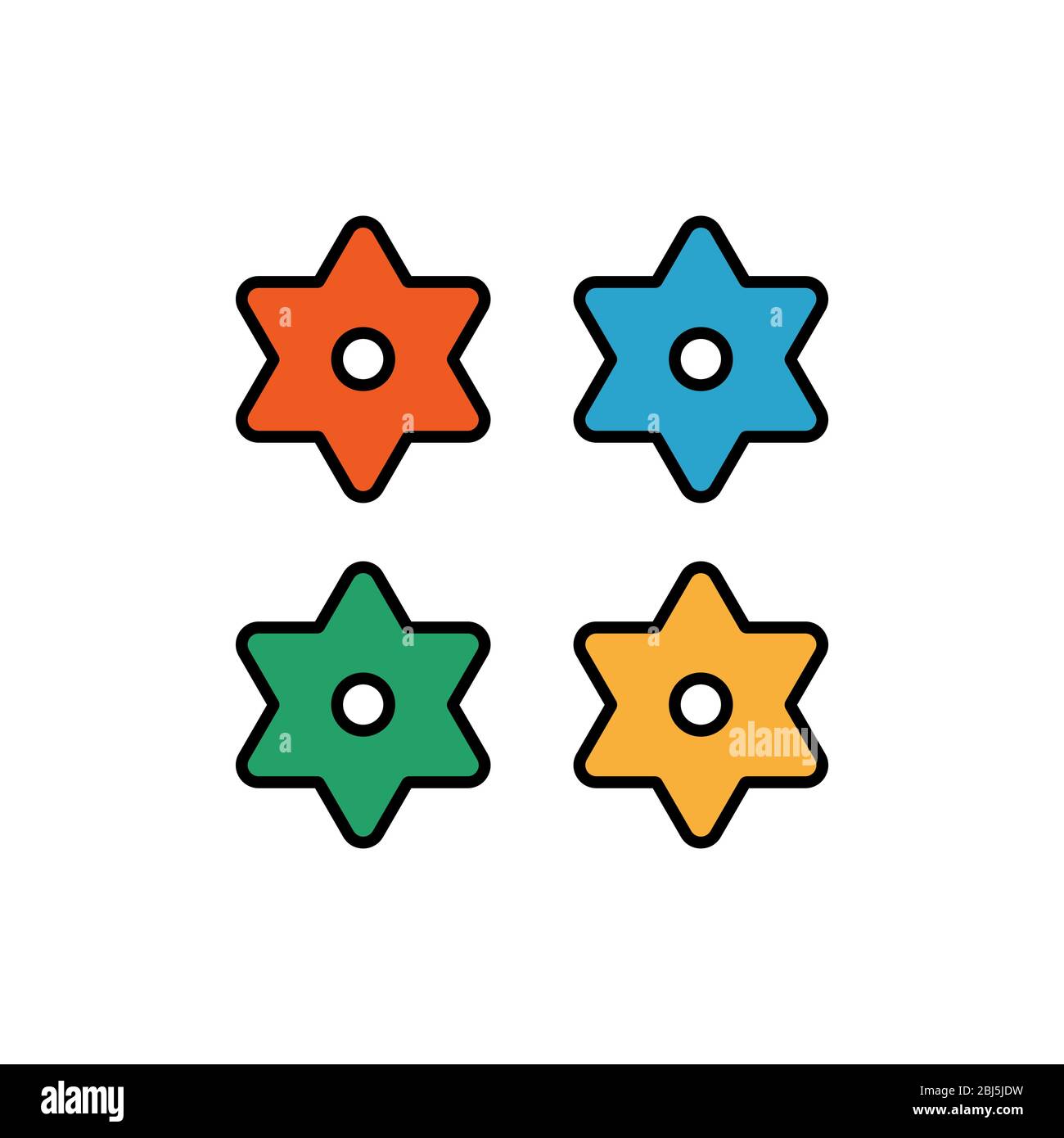 Icône de vecteur de couleur shuriken japonais. Couleurs icône shiriken japonaise, illustration d'élément simple vectoriel plat à partir du concept d'armes éditables isolé s. Illustration de Vecteur