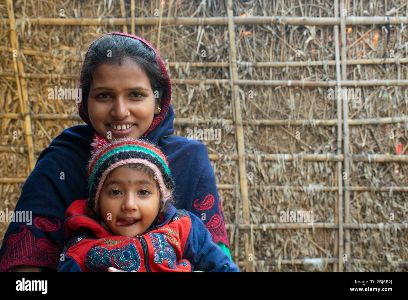 bonne mère et fille indienne Banque D'Images