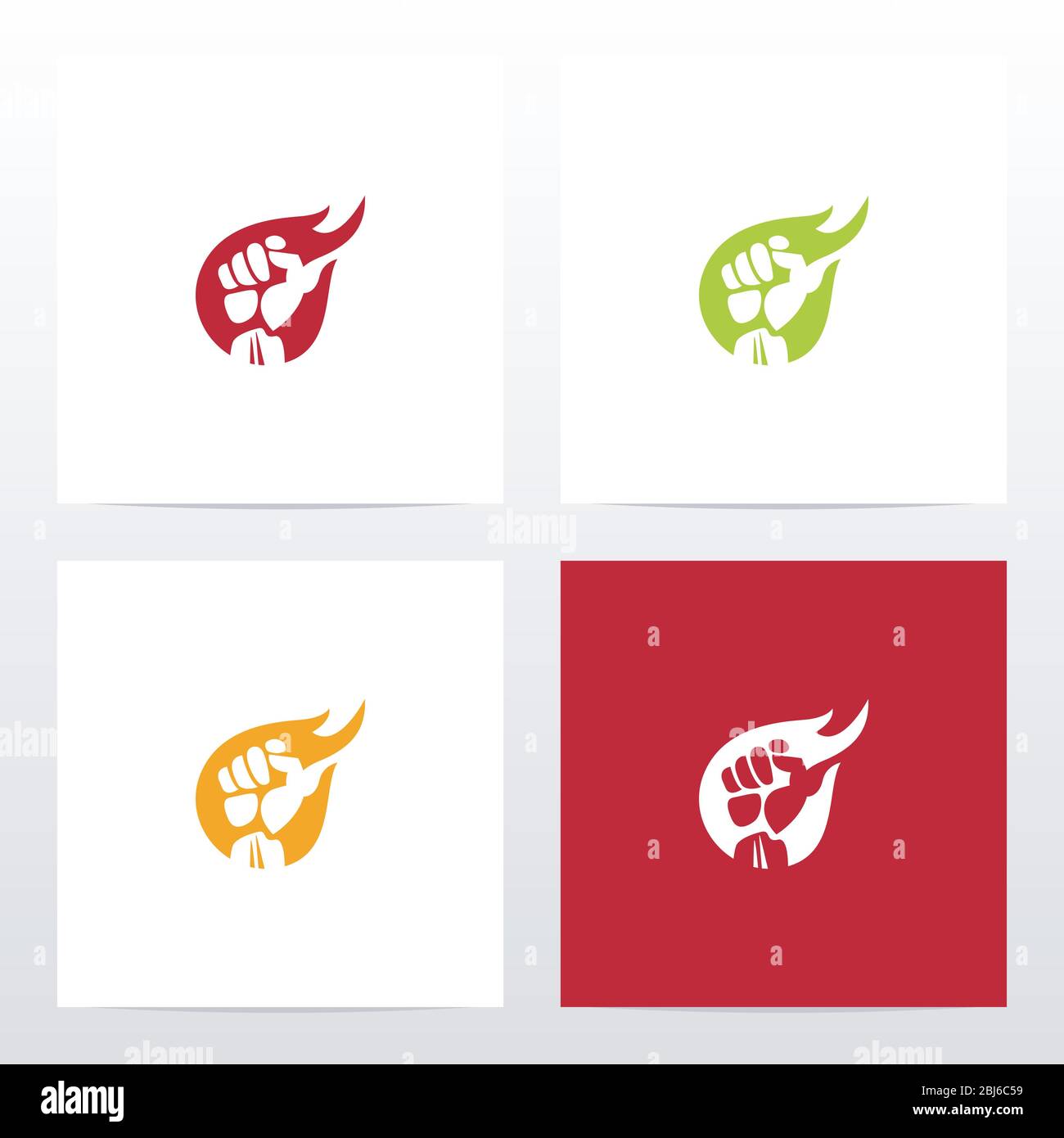 Logo Fist on Fire Illustration de Vecteur