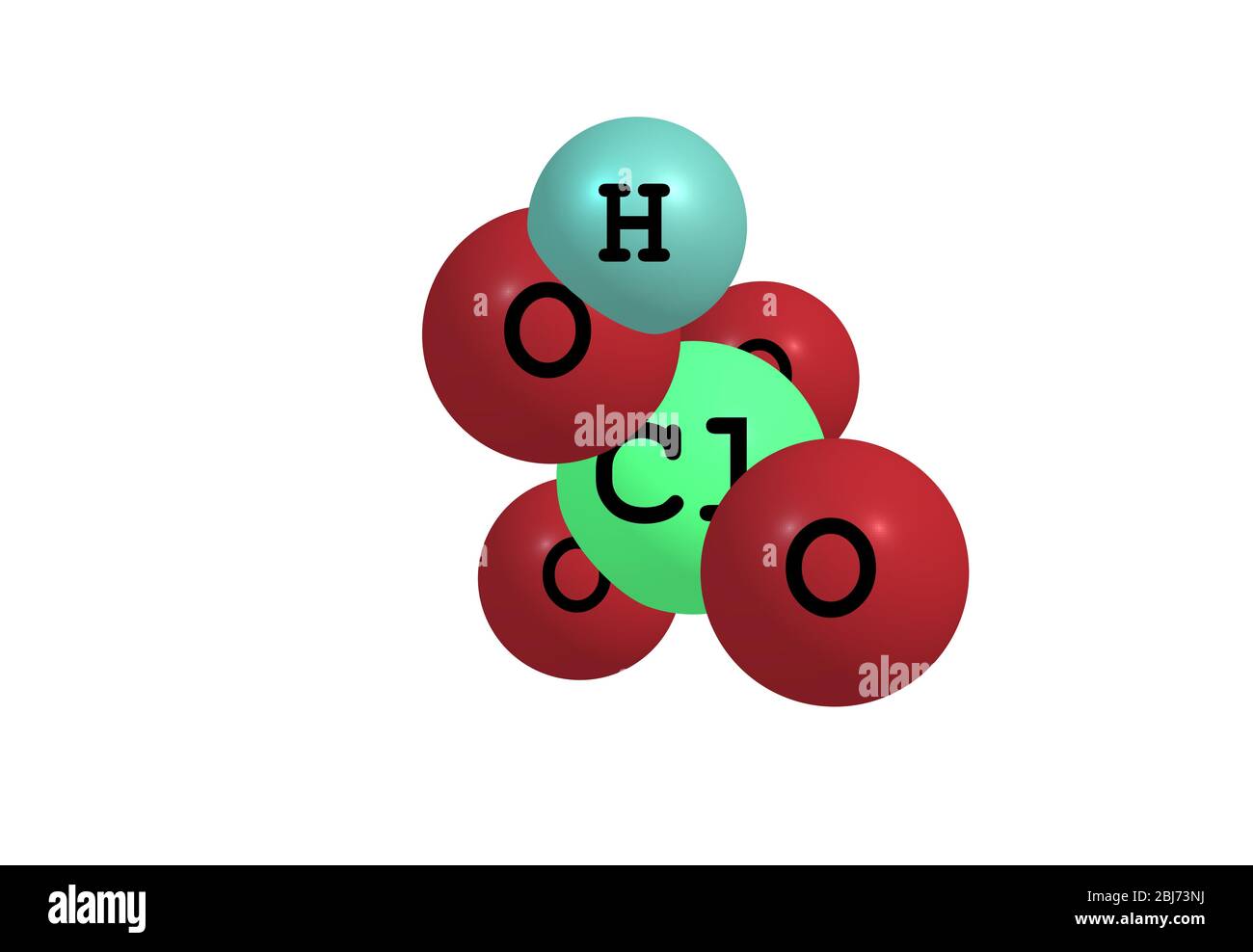 L'acide perchlorique est un composé inorganique dont la formule est HClO4. Généralement trouvé comme solution aqueuse. Banque D'Images