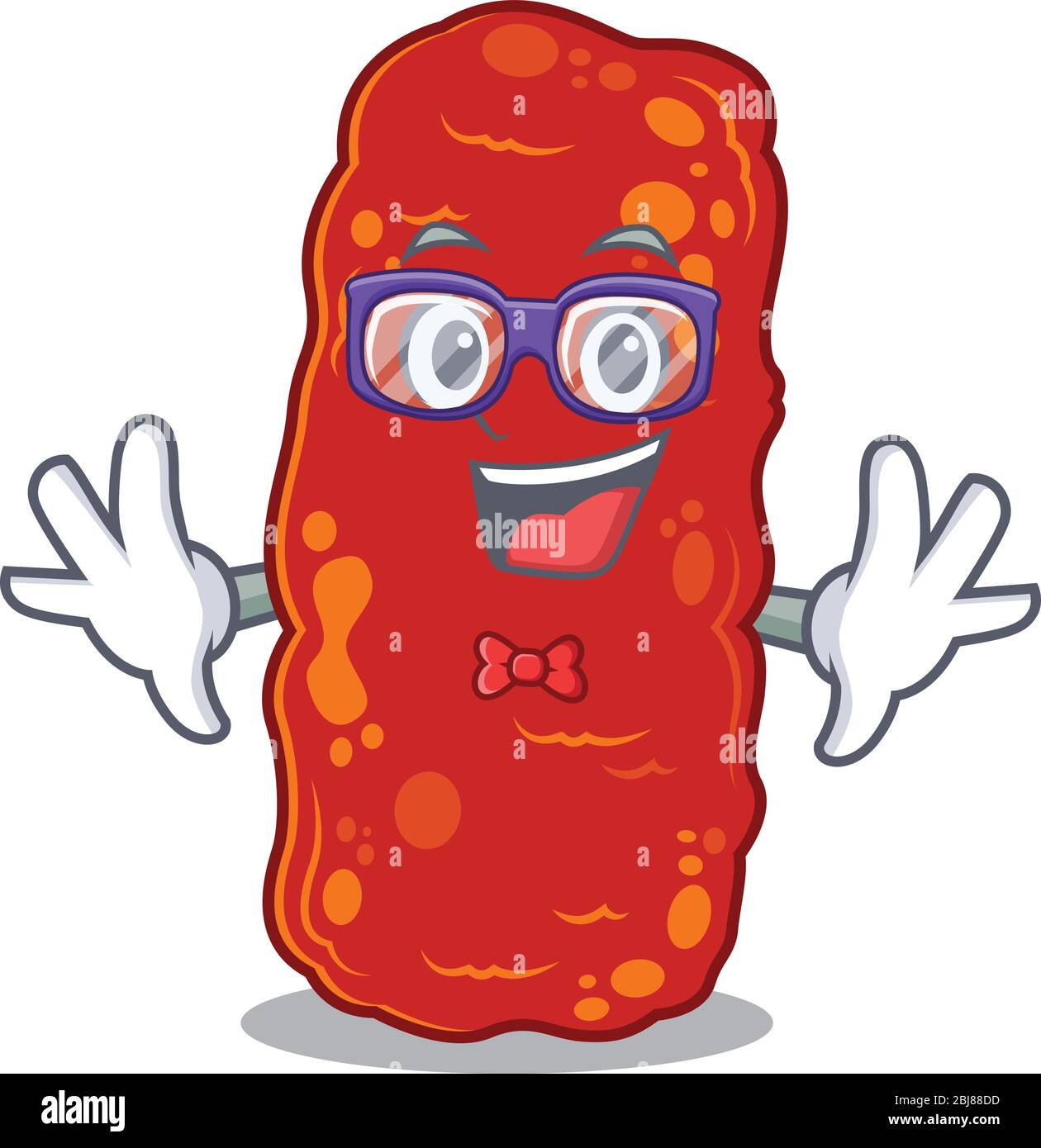 Style mascotte de la bactérie Geek acinetobacter avec lunettes Illustration de Vecteur