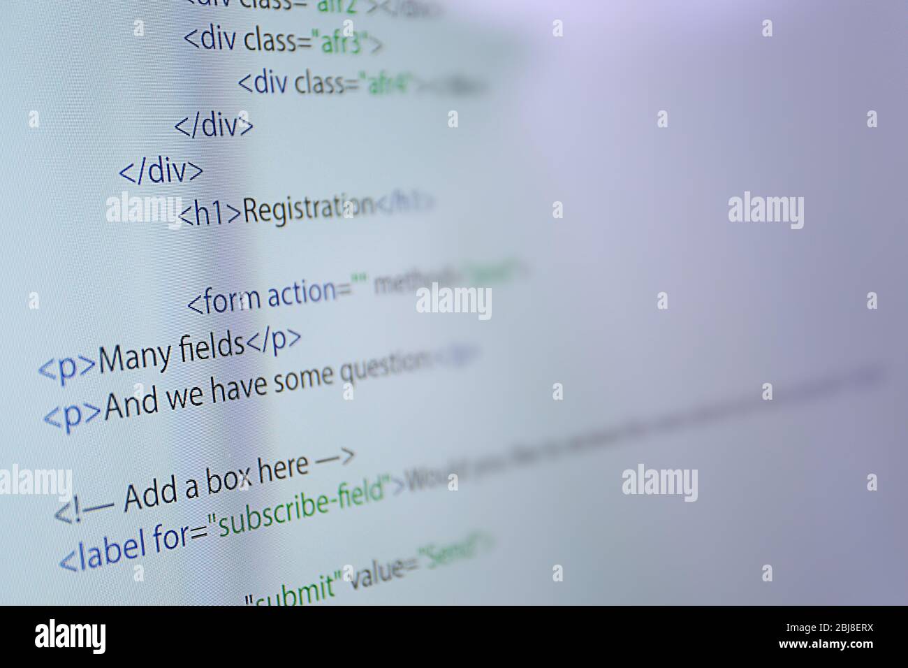 Site Web codes sur écran d'ordinateur. Banque D'Images