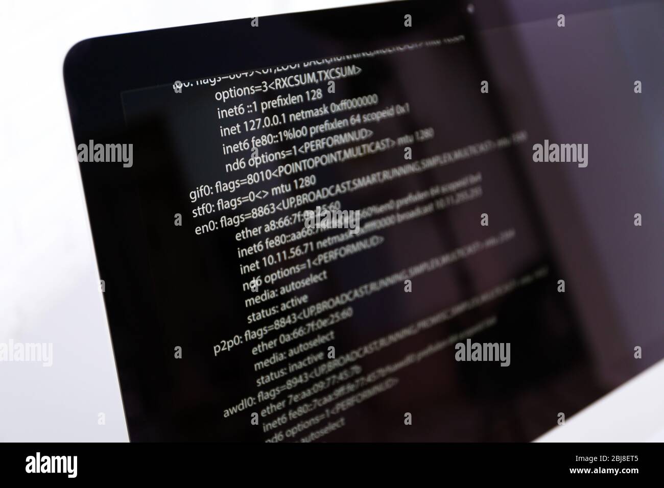 Site Web codes sur écran d'ordinateur. Banque D'Images