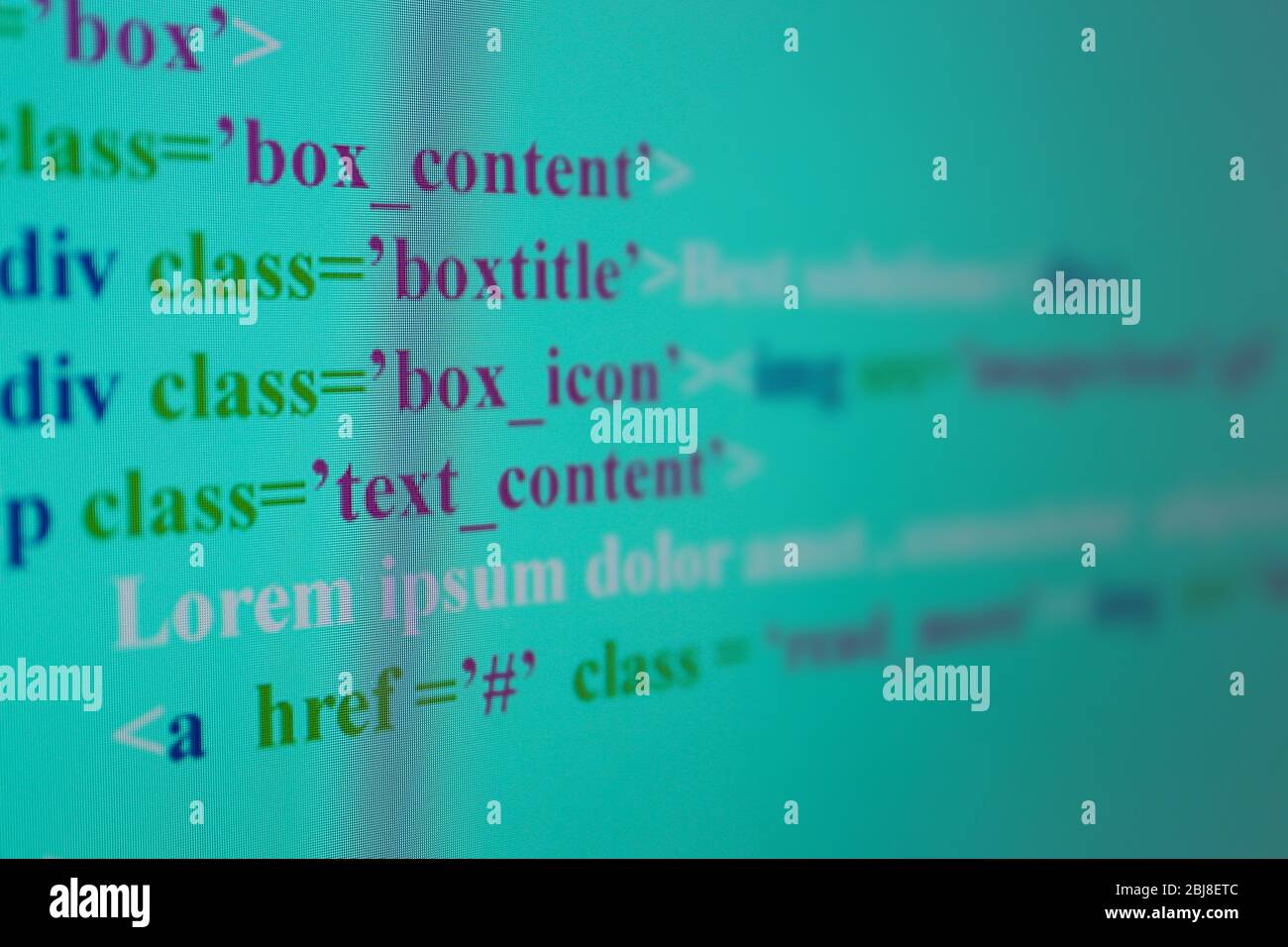 Site Web codes sur écran d'ordinateur. Banque D'Images