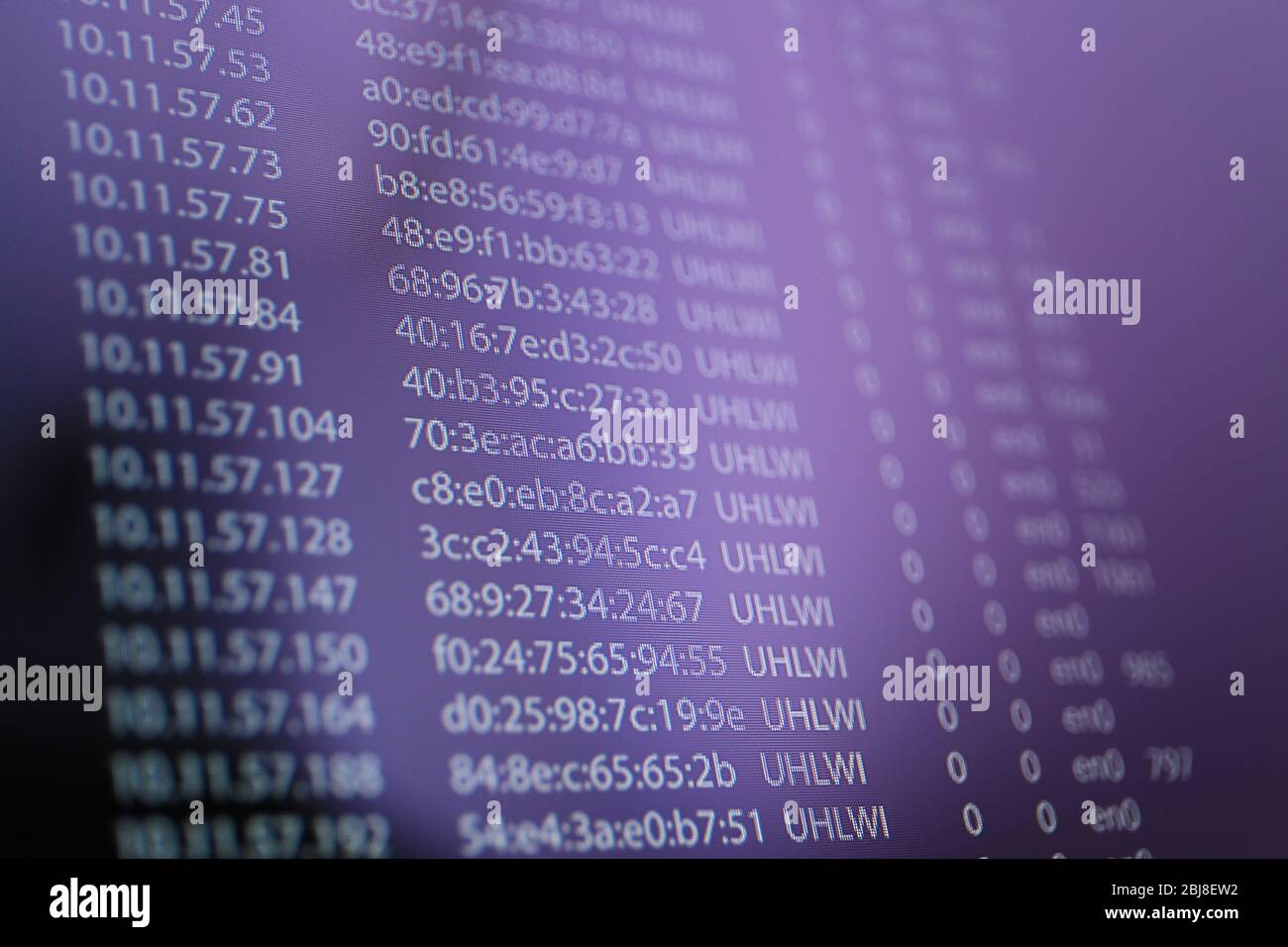 Site Web codes sur écran d'ordinateur. Banque D'Images