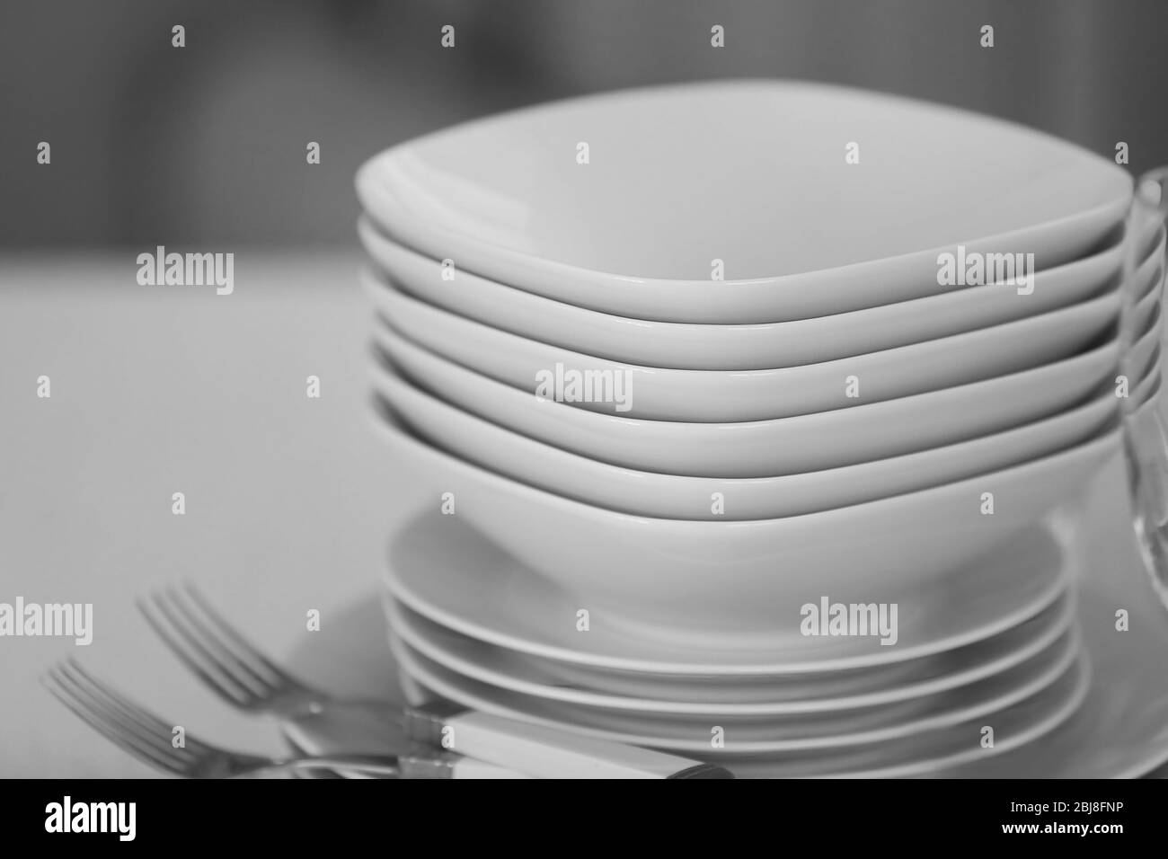Ensemble de plats pour le dîner Banque D'Images