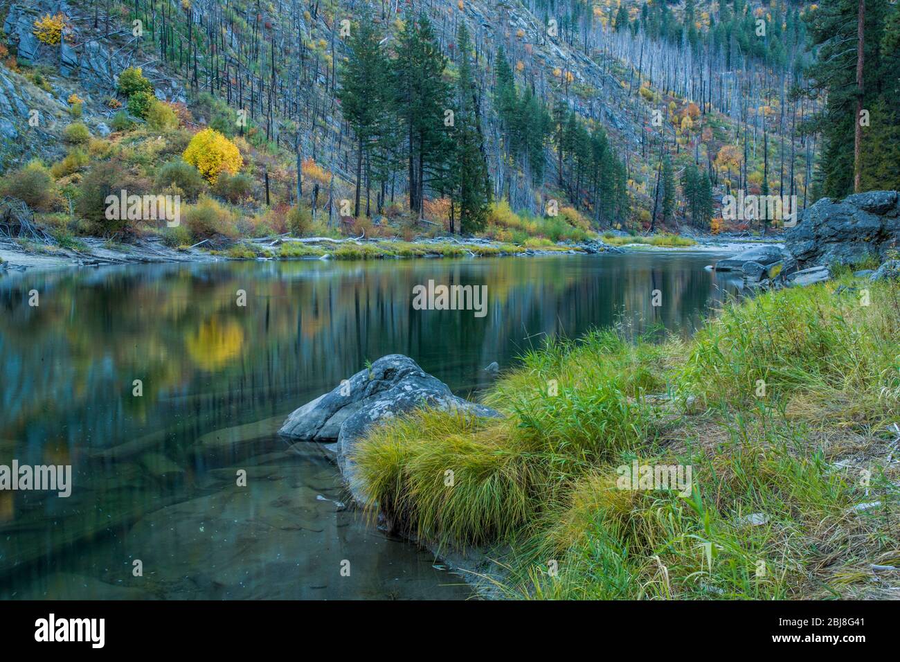 Les couleurs changeantes de la chute de la Highway 2, Washington, USA Banque D'Images