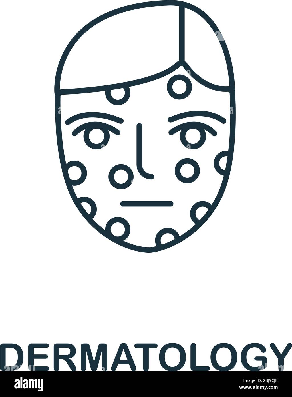 Icône Dermatologie de la collection médicale. Symbole de dermatologie simple d'élément de ligne pour les modèles, la conception Web et les infographies Illustration de Vecteur