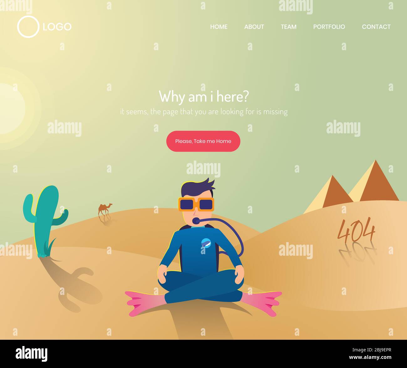 404 erreur avec les plongeurs mal placés Illustration de Vecteur