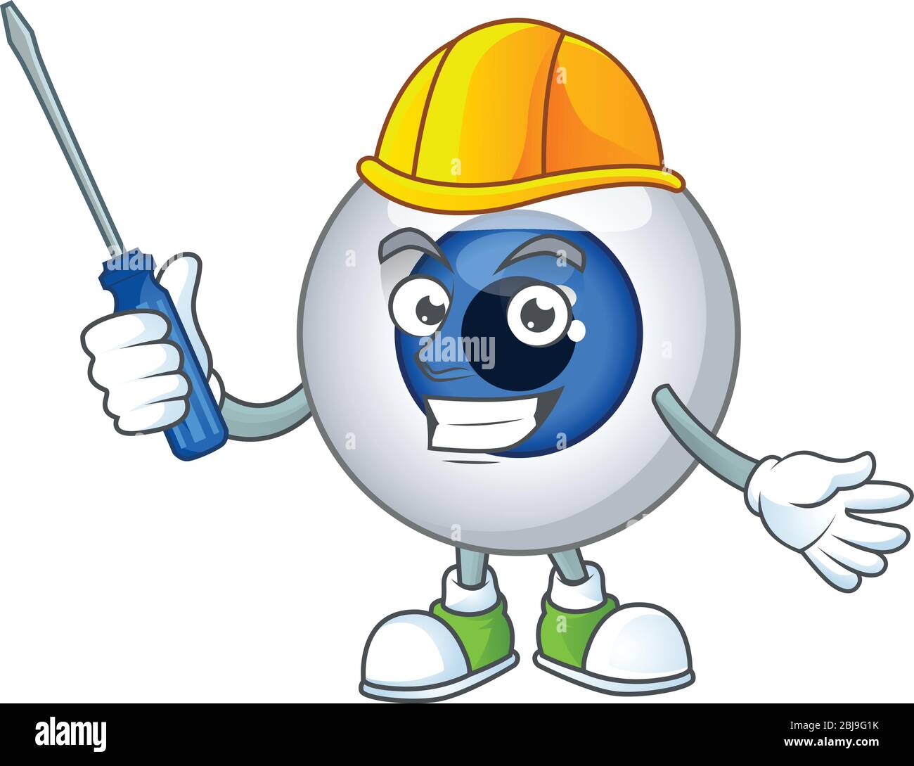 Boule oculaire humaine automobile intelligente présentée dans un style mascotte Illustration de Vecteur